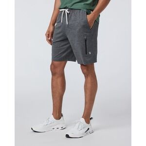 Vuori Sunday Performance Shorts Gray Zipper Pocket Stretch Utility V3018 Mens SM